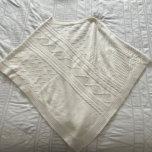 Talbots sweater poncho wrap. Cream. Never worn. Size S/M